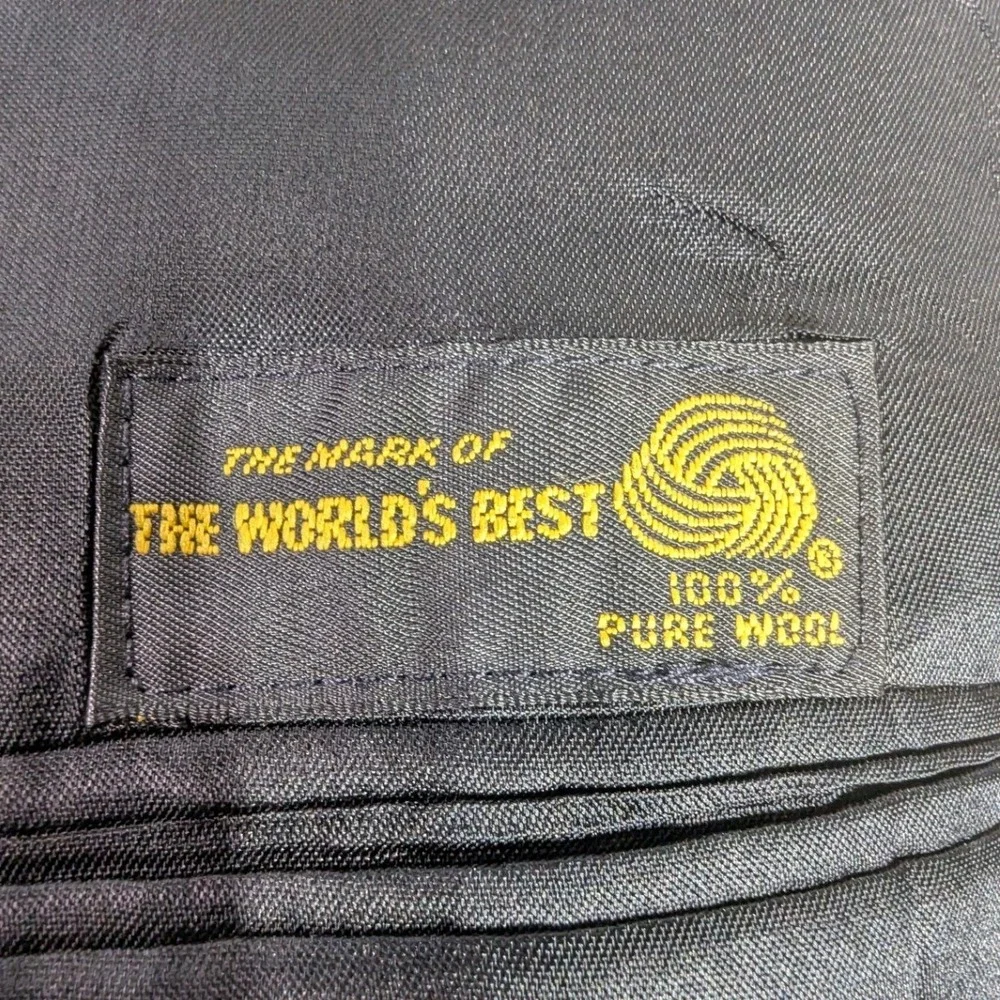 Vintage Black Wool Tuxedo Suit Set 44L Peak Lapel‎ USA